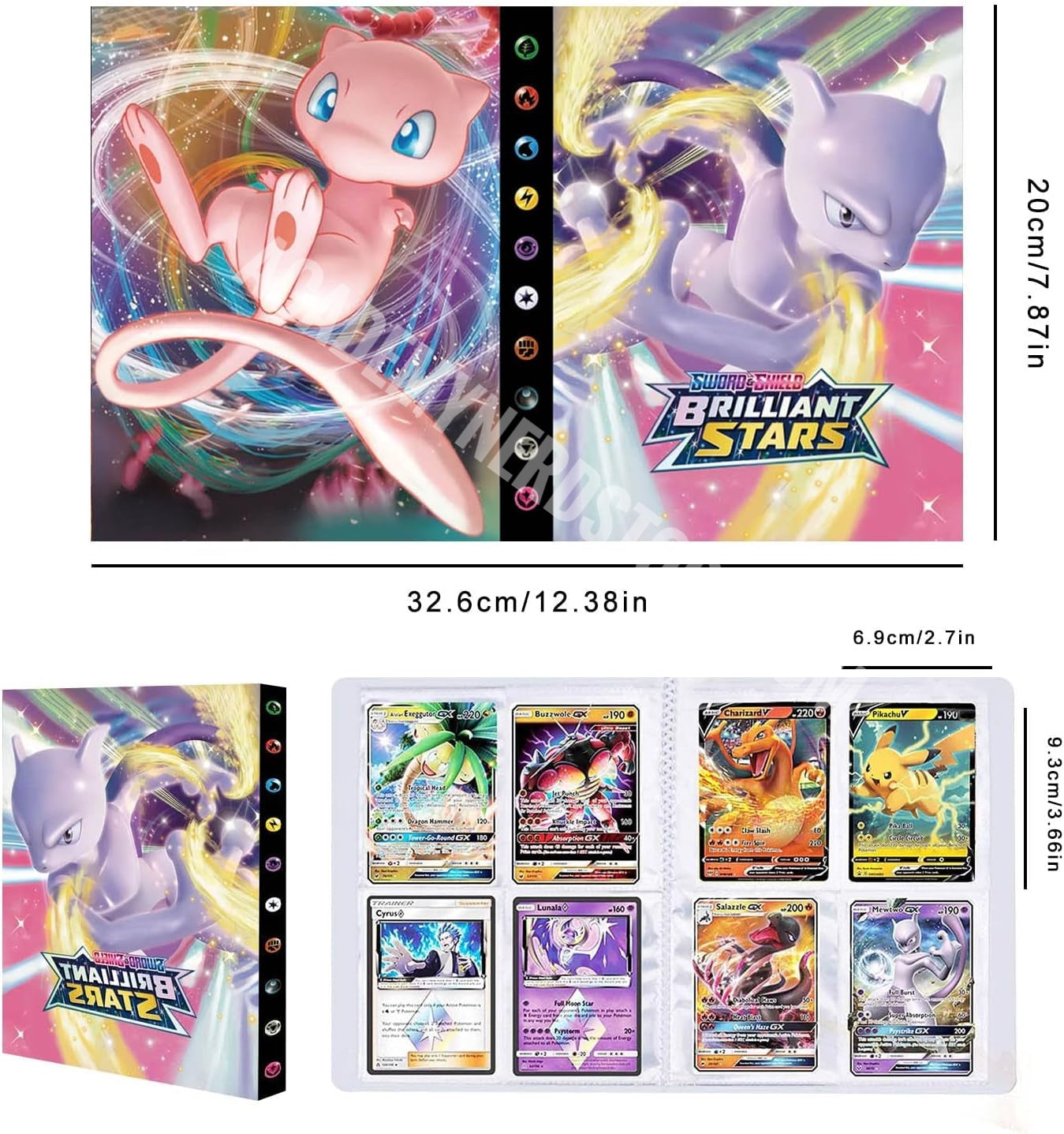 ALBUM RACCOGLITORE CARTE POKEMON MEWTWO A 4 TASCHE