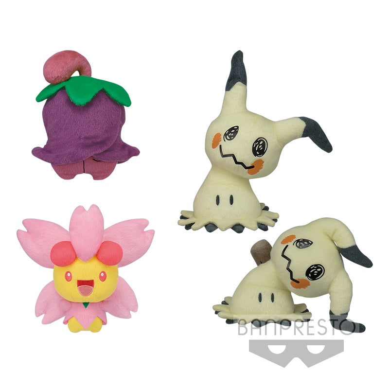 POKEMON MASCOT PLUSH CHERRIM SUNSHINE • CHERRIM OVERCAST • MIMIKYU BUSTED FORM • MIMIKYU DISGUISED FORM  15 CM